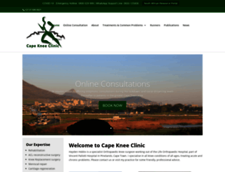 capekneeclinic.co.za screenshot