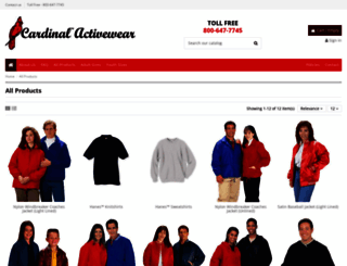 cardinalactivewear.com screenshot