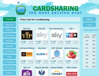 cardsharingsat.com screenshot