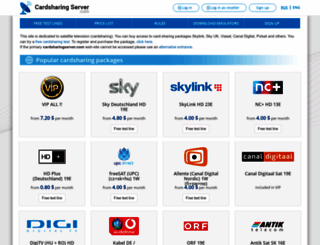cardsharingserver.biz screenshot