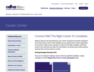 careers.adha.org screenshot