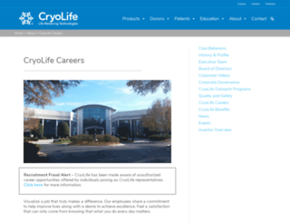 careers.cryolife.com screenshot