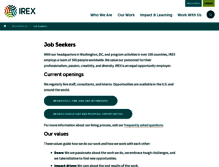 careers.irex.org screenshot