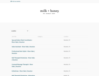 careers.milkandhoneyspa.com screenshot