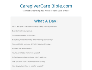 caregivercarebible.com screenshot