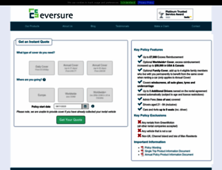 carhireexcess.eversure.com screenshot