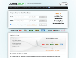 carhireshop.co.nz screenshot
