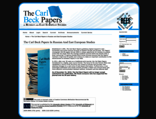 carlbeckpapers.pitt.edu screenshot