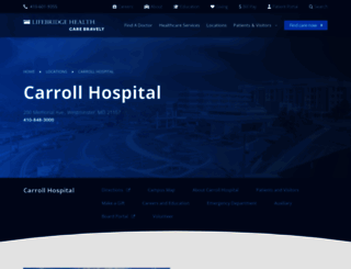carrollhospitalcenter.org screenshot