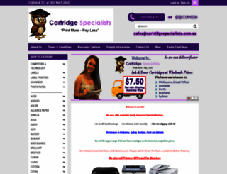 cartridgespecialists.com.au screenshot