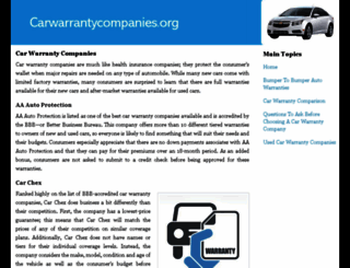 carwarrantycompanies.org screenshot