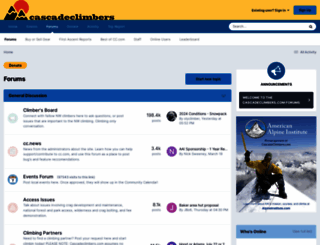 cascadeclimbers.com screenshot