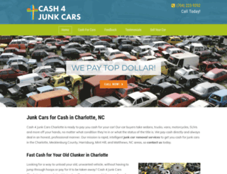 cash4junkcarscharlotte.com screenshot