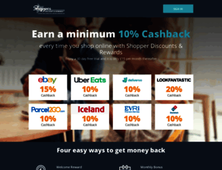 cashback.shopperdiscountsandrewards.co.uk screenshot