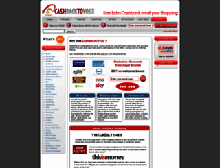 cashbacktoyou.co.uk screenshot