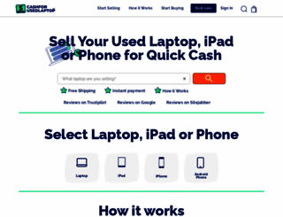 cashforusedlaptop.com screenshot