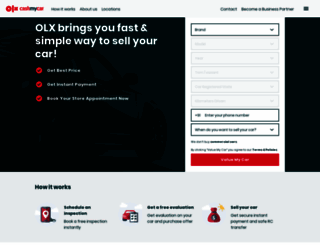 cashmycar.olx.in screenshot