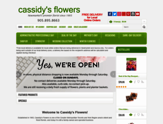 cassidysflowersandgifts.com screenshot