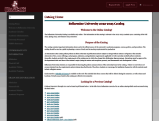 catalog.bellarmine.edu screenshot