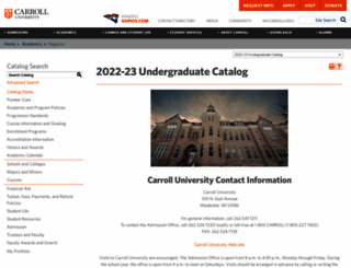 catalog.carrollu.edu screenshot