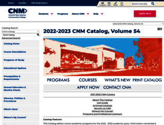 catalog.cnm.edu screenshot