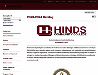 catalog.hindscc.edu screenshot