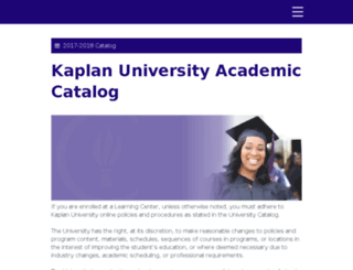 catalog.kaplanuniversity.edu screenshot
