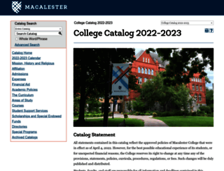catalog.macalester.edu screenshot