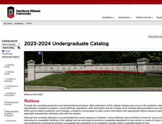 catalog.niu.edu screenshot
