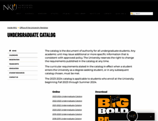 catalog.nku.edu screenshot