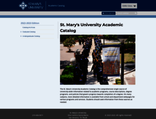 catalog.stmarytx.edu screenshot