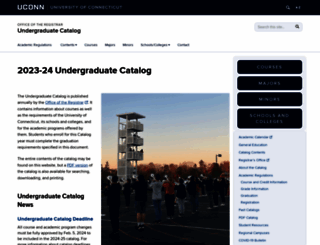 catalog.uconn.edu screenshot