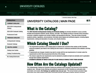 catalog.uncc.edu screenshot