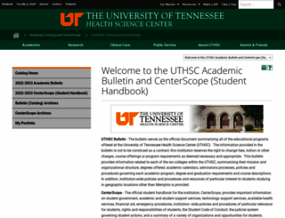 catalog.uthsc.edu screenshot