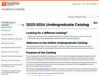 catalog.utk.edu screenshot