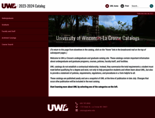 catalog.uwlax.edu screenshot