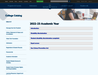 catalog.waketech.edu screenshot