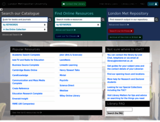 catalogue.londonmet.ac.uk screenshot