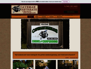 cavemanretreats.com screenshot
