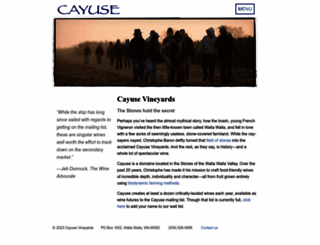 cayusevineyards.com screenshot