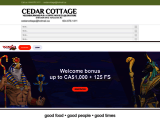 cedarcottagepub.ca screenshot