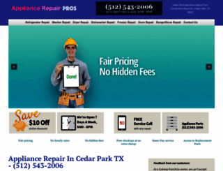 cedarpark-appliancerepair.com screenshot