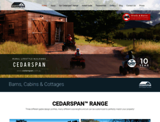 cedarspancabins.com.au screenshot