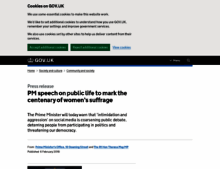 celebratingvotesforwomen.campaign.gov.uk screenshot