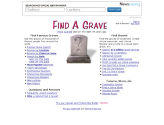 cemeteryrecords.com screenshot