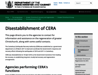 cera.govt.nz screenshot