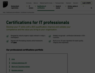 certifications.bcs.org screenshot
