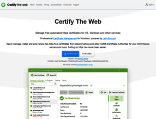 certify.webprofusion.com screenshot