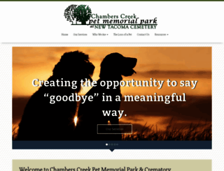 chamberscreekpetcemetery.com screenshot