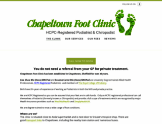chapeltownfootclinic.co.uk screenshot
